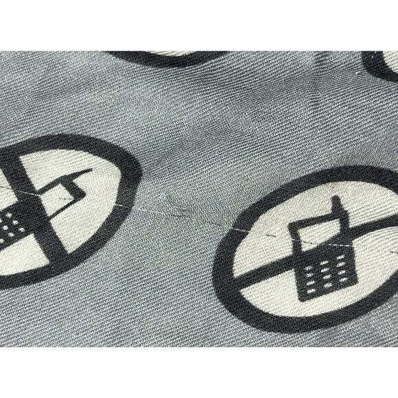 Anya Hindmarch Womens Scarf Wrap Gray No Cell Phone Tech Free Zone Print 54"X72" - Picture 7 of 9